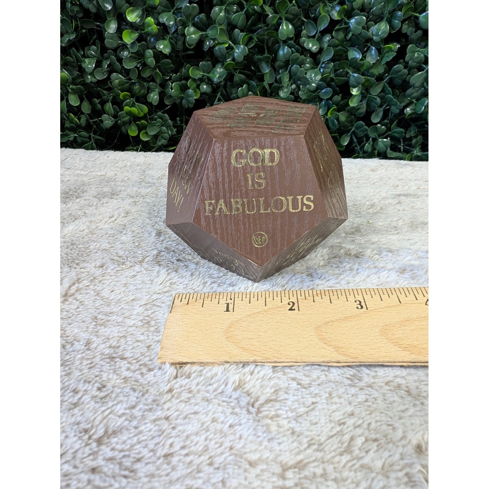 Vintage Warner Press Religious Prayer Paperweight God Is Fabulous V4842 Brown